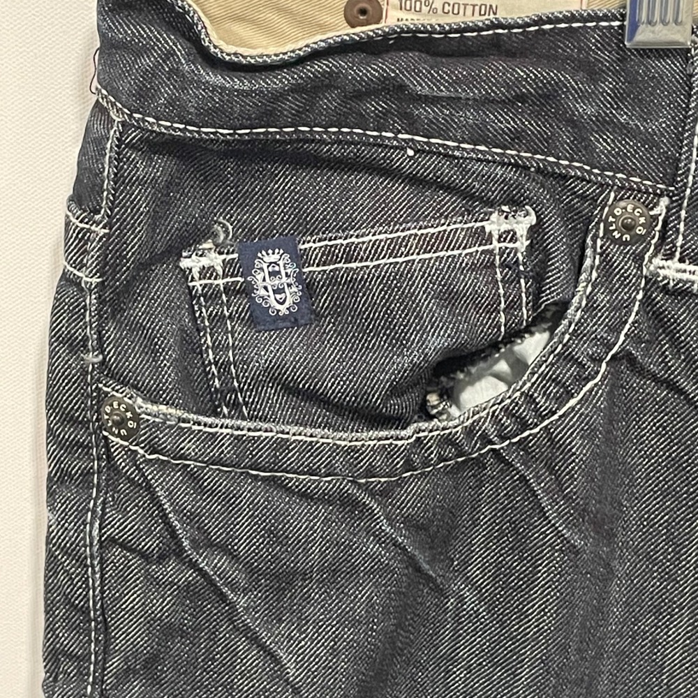 Ecko Unltd Mens Dark Wash Denim Jeans Embroidered Pockets Size 36 - Picture 3 of 10